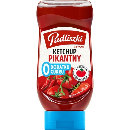 Pudliszki Ketchup pikantny zero cukru 440g